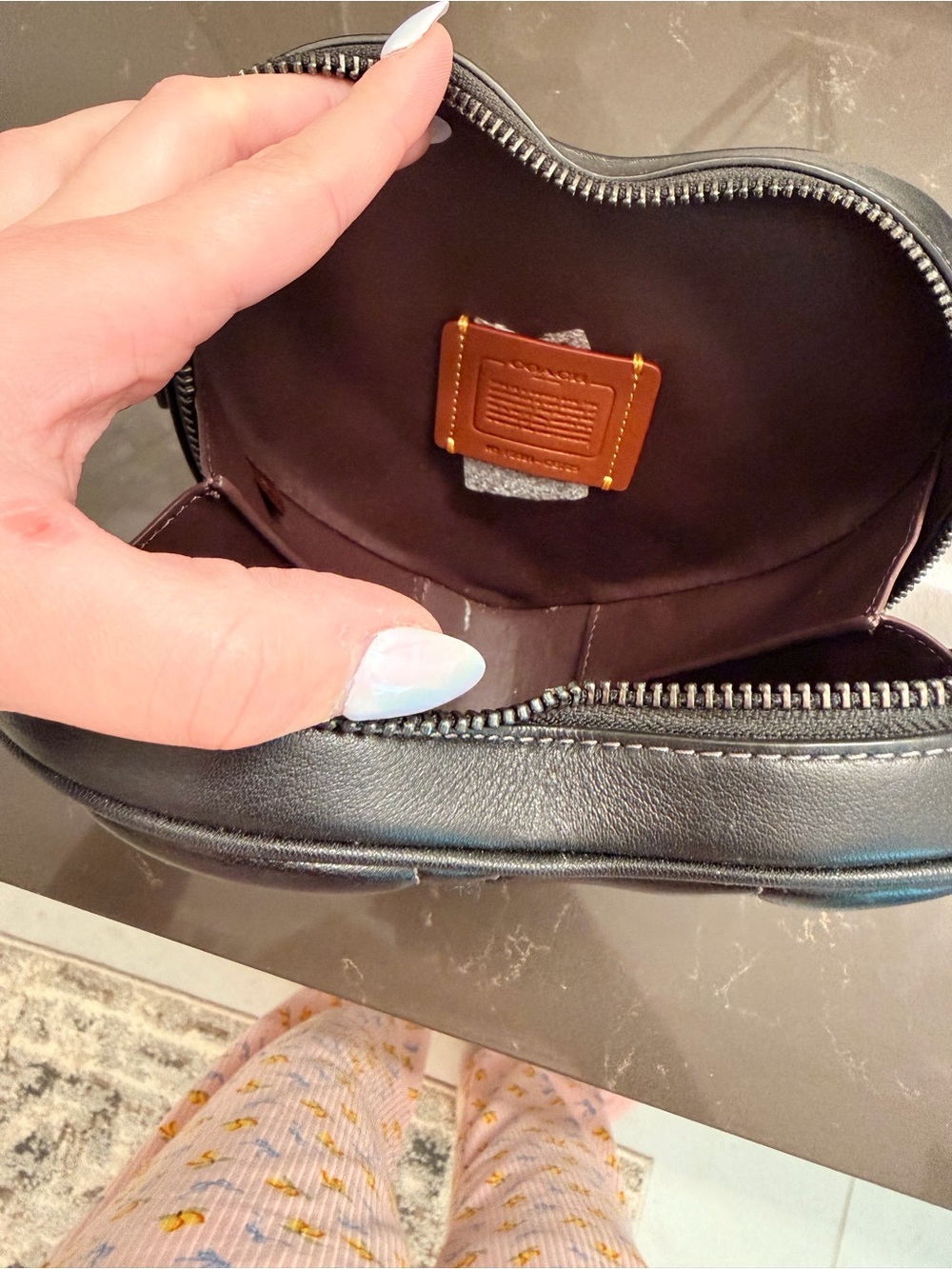 Coach Heart Quilted Crossbody Bag in Black - Picture 6 of 7